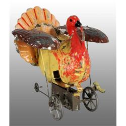 Tin Hand-Painted Turkey Wind-Up Toy.