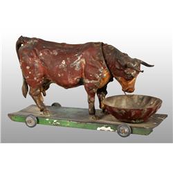 Tin Hand-Painted Bull Platform Wind-Up Toy.