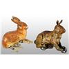 Image 1 : Lot of 2: Tin Hand-Painted Rabbit Wind-Up Toys.