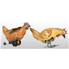 Image 1 : Lot of 2: Tin Hand-Painted Wind-Up Rooster Toys.