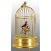 Image 1 : Tin Bird in Cage Music Box Wind-Up Toy.