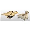 Image 1 : Lot of 2: Tin Hand-Painted Pigeon Toys.