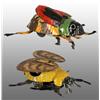 Image 1 : Lot of 2: Tin Hand-Painted Insect Wind-Up Toys.