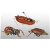 Image 1 : Lot of 3: Tin Hand-Painted Insect Wind-Up Toys.
