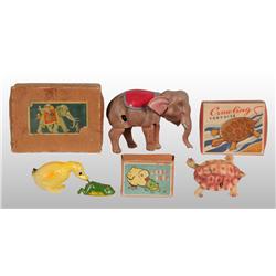 Lot of 3: Celluloid Animal Wind-Up Toys.