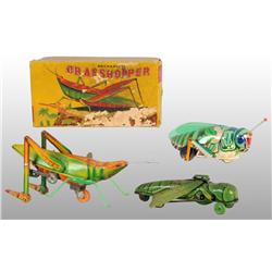 Lot of 3: Grasshopper Wind-Up Toys.