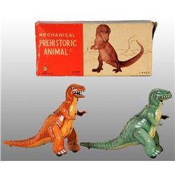 Lot of 2: Tin Linemar Dinosaur Wind-Up Toys.