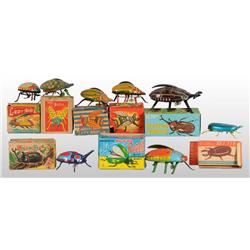 Lot of 8: Beetle & Lady Bug Wind-Up Toys.