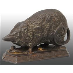Cast Iron Billy Possum Still Bank.