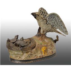 Cast Iron Eagle & Eaglets Mechanical Bank.