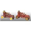 Image 1 : Lot of 2: Cast Iron Fire Pumper Vehicle Toys.