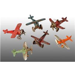 Lot of 6: Cast Iron Arcade & Hubley Airplane Toys.