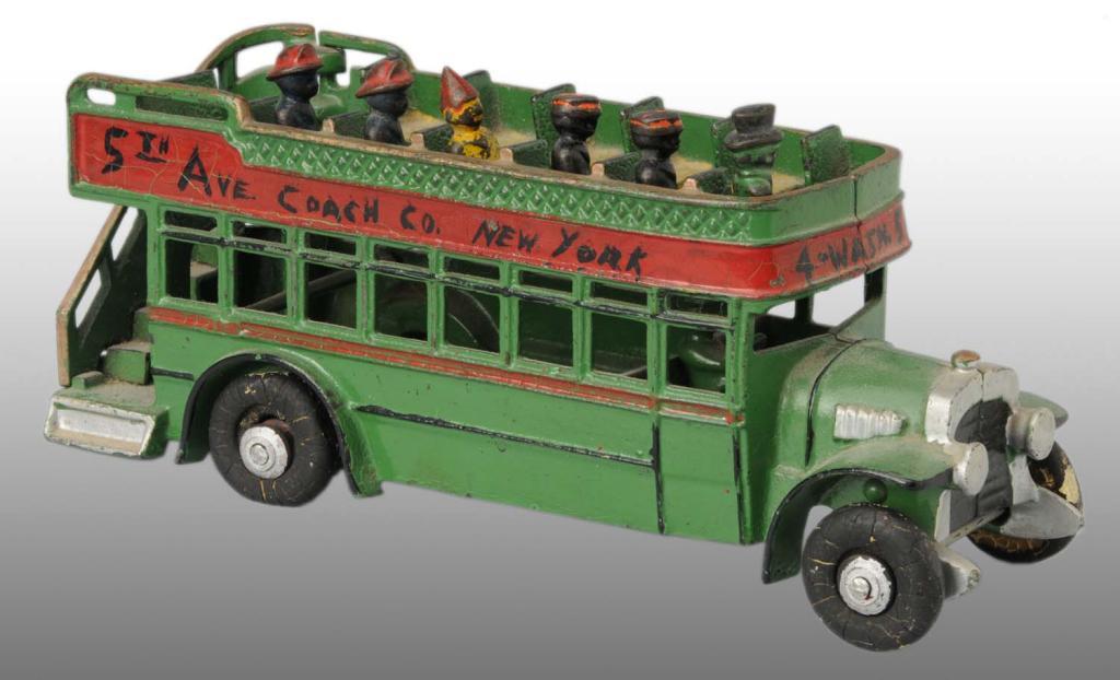 Cast Iron Arcade Double Decker Bus Toy.