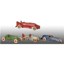Lot of 4: Cast Iron Hubley Race Car Toys.