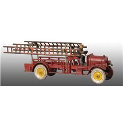 Cast Iron Fire Ladder Truck Toy.
