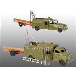 Lot of 2: Die-Cast Steel Hubley Bell Truck Toys.