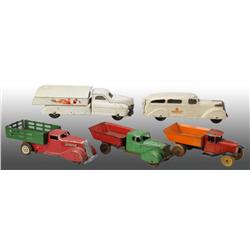 Lot of 5: Pressed Steel Vehicles.