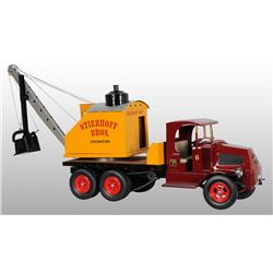 Pressed Steel Mack Bulldog Steam Shovel Truck Toy.