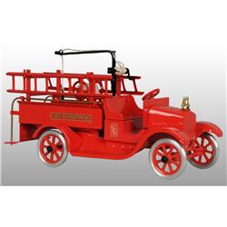 Pressed Steel Flivver Hook & Ladder FD Truck Toy.