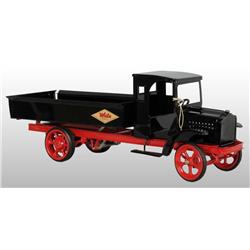 Pressed Steel Kelmet White Dump Truck Toy.