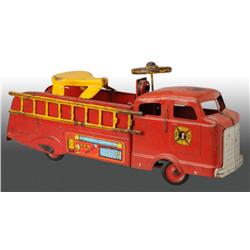Pressed Steel Marx Ride-On Fire Truck Toy.