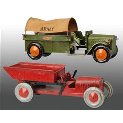 Lot of 2: Pressed Steel Structo Truck Toys.