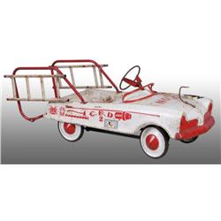 Pressed Steel Fire Truck Pedal Car.