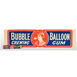 Cardboard Bubble Balloon Gum Sign with Gum.