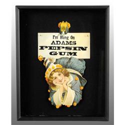 Adams Gum Die-Cut Sign Featuring Female Clown.