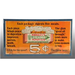Wrigley's 5-Cent Gum Trolley Sign.
