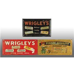 Lot of 3: Tin over Cardboard Wrigley's Signs.
