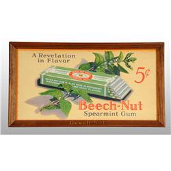 Cardboard Beech-Nut Gum Sign.