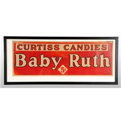 Framed Baby Ruth 5-Cent Sign.