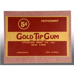 Gold Tip 5-Cents Gum Sign for Peppermint.