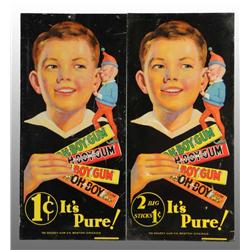 Lot of 2: Tin Oh Boy Gum "It's Pure" Signs.