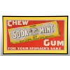 Image 1 : Framed Soda Mint Gum Sign.