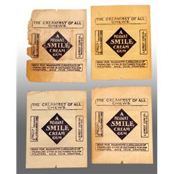 Lot of 4: Smile Cream Gum Wrappers.