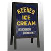 Image 1 : Embossed Keene's Ice Cream 2-Sided Sidewalk Sign.