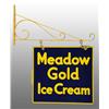Image 2 : Porcelain Meadow Gold Ice Cream 2-Sided Sign.