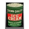 Image 1 : Embossed Tin Crown Quality Ice Cream Sign.