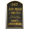 Image 1 : Hanes Underwear & Jacob Co. Mueller Trade Sign.