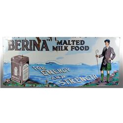 Porcelain Berina Malted Milk Food Sign.
