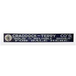 Embossed Tin Craddock-Terry Shoes Sign.