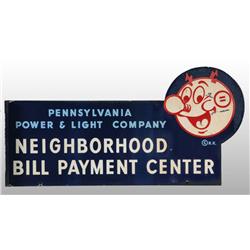 Porcelain Penn. Power Company 2-Sided Flange.