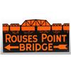 Image 1 : Porcelain Rouses Point Bridge Figural Die-Cut Sign