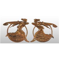 Lot of 2: Bronze FTD Cut-Out Relief Plaques.