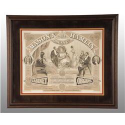 Framed Paper Mason & Hamlin Organs Poster.