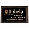 Image 1 : Reverse-on-Glass Milady Chocolates Sign.