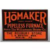 Image 1 : Embossed Tin Homaker Pipeless Furnace Sign.