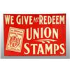 Image 1 : Embossed Tin Union Stamps Sign.
